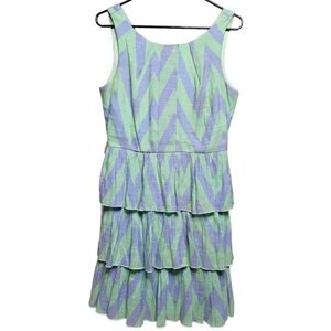 Teeze Me stripped sleeveless dress with ruffles. Size 9